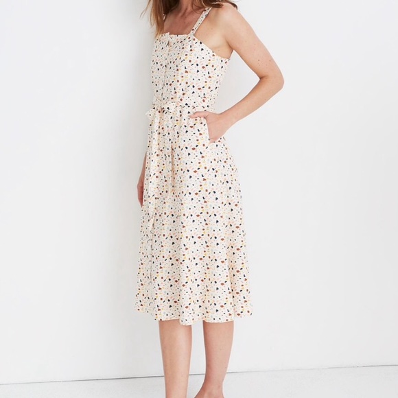 Madewell Dresses & Skirts - Madewell Button Front Terrazzo Square Neck Dress